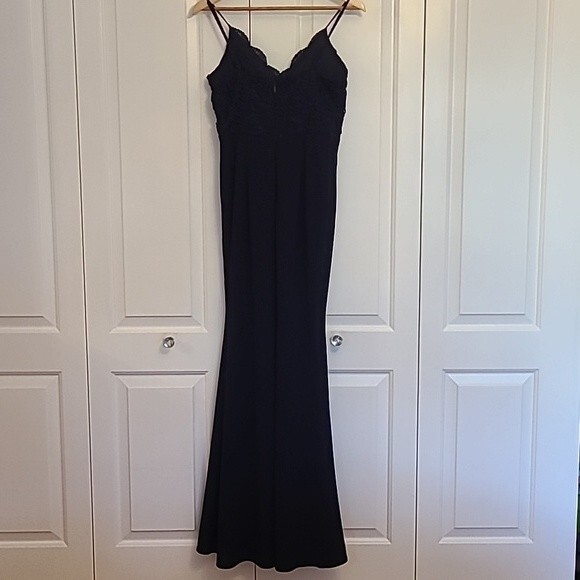 Lulus Leandra Navy Blue Lace Maxi Dress Size S - Picture 3 of 14